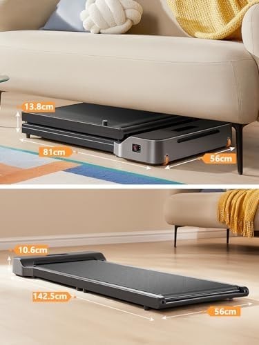 Compact Folding Under Desk Treadmill Walking Pad w/ LED & Remote