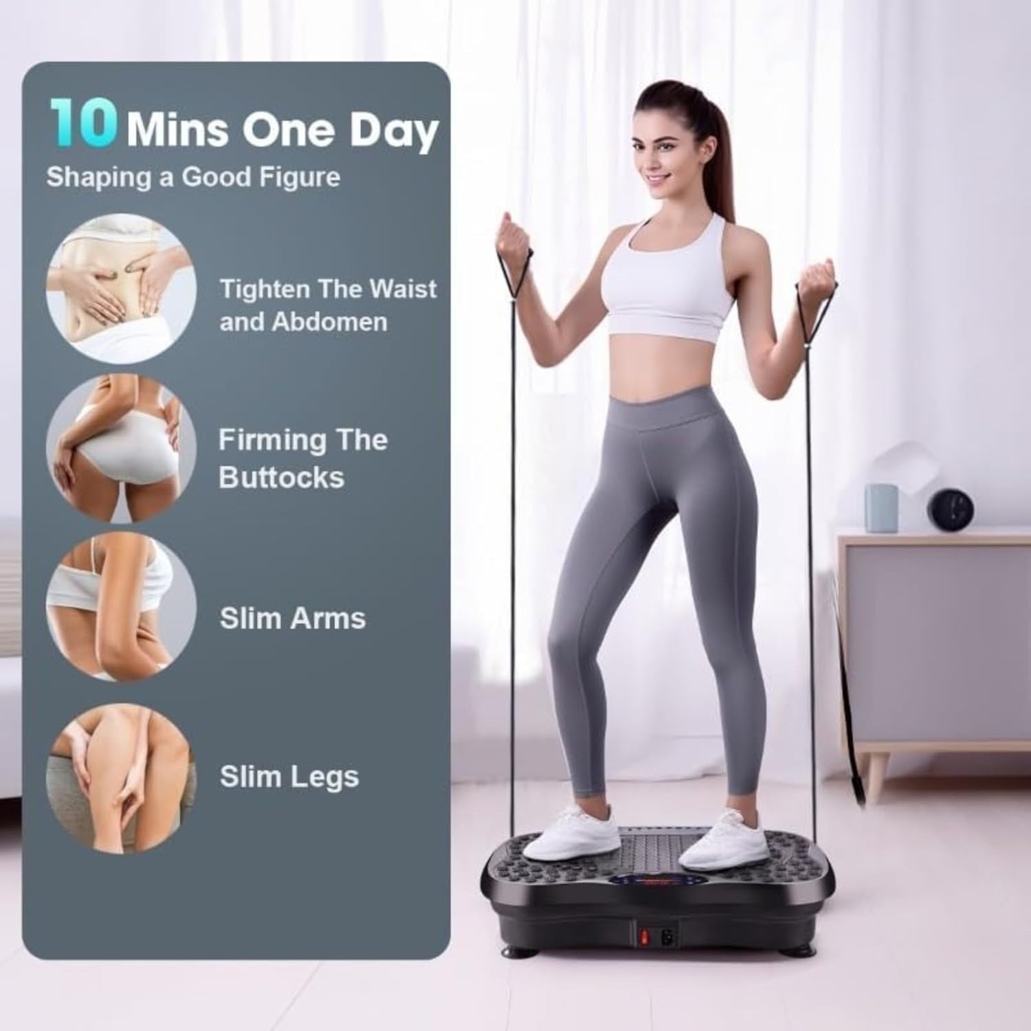 Vibration Plate Waist Abdomen Toner Magnetic Massage Bluetooth