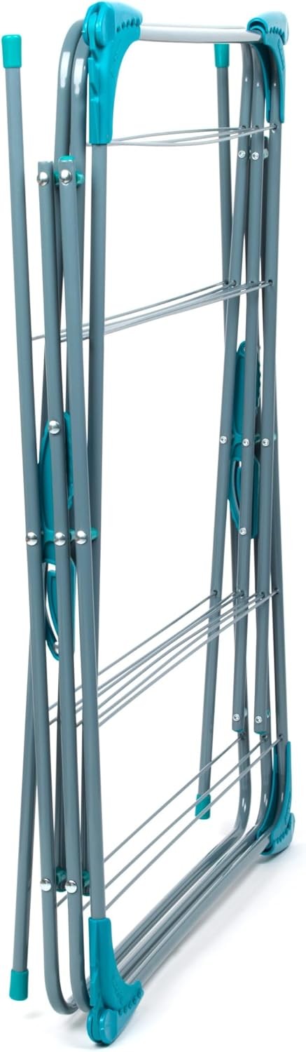 3 Tier Clothes Airer Folding Indoor Laundry Drying Rack with Side Wings