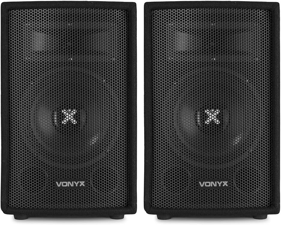 Bluetooth Karaoke System DJ Speakers 2 Wireless Mics Black 59x22x37cm