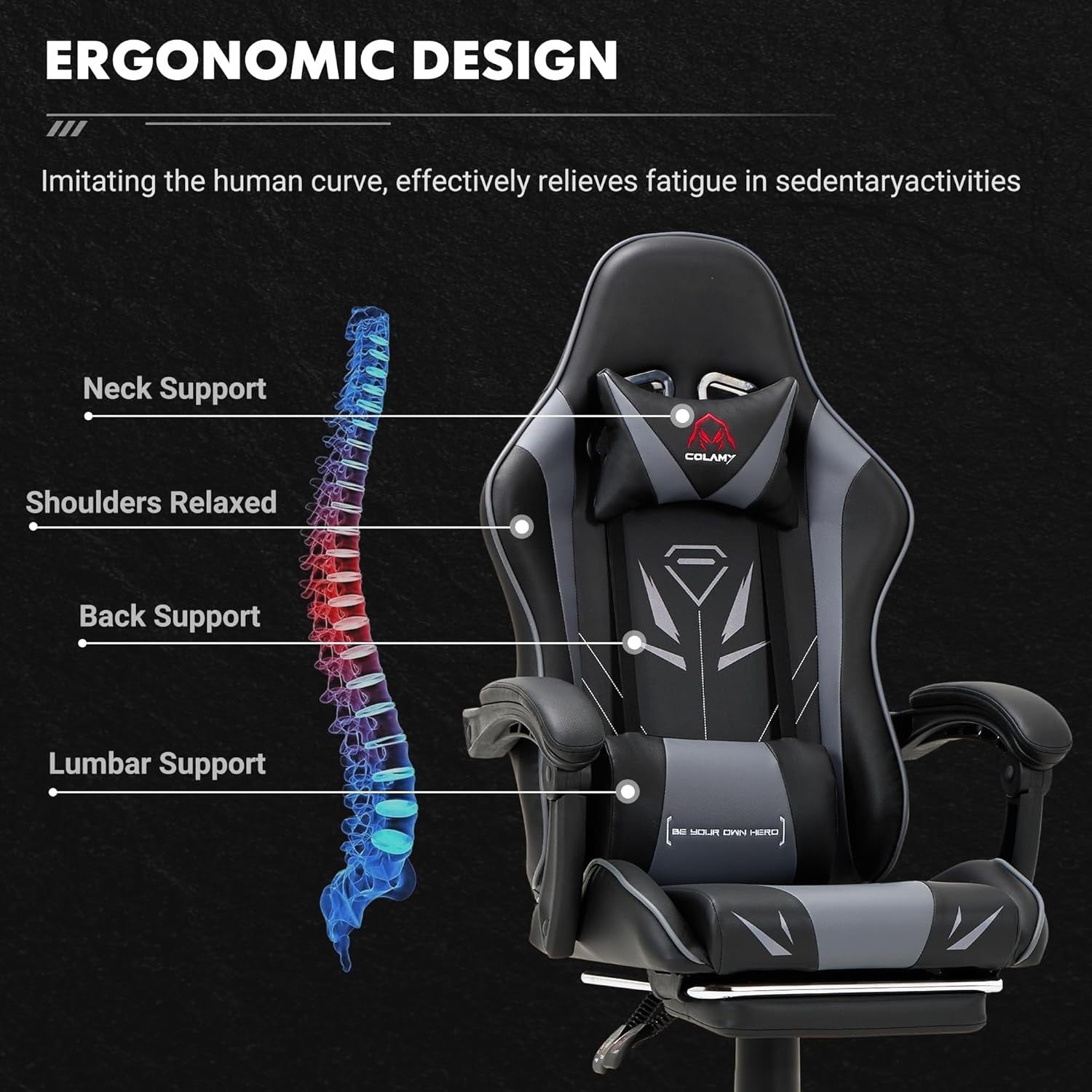 Gaming Chair High Back Footrest Swivel Recliner Office PC Video Gamer Seat