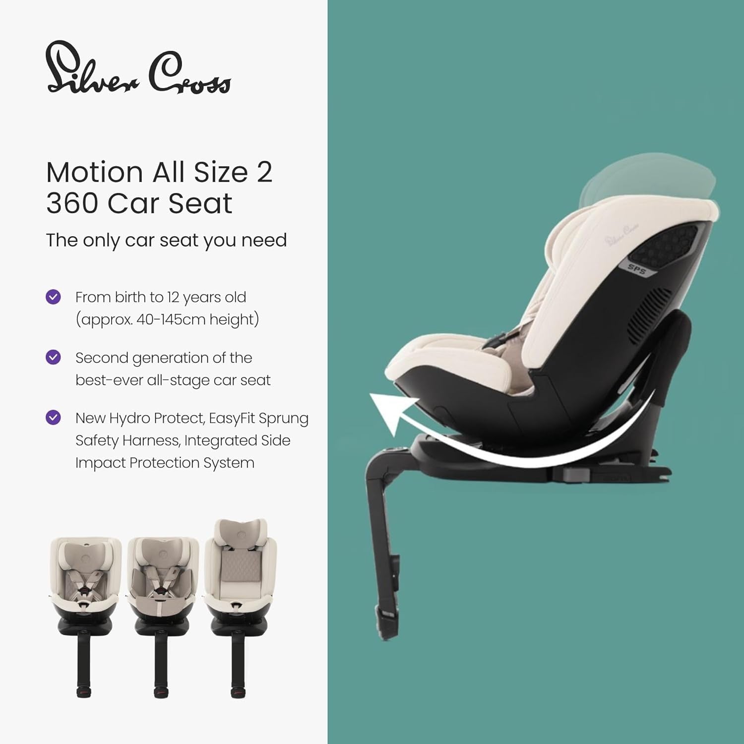 360° Rotating ISOFIX All-in-One Car Seat Birth–12 Years 5-Point Harness