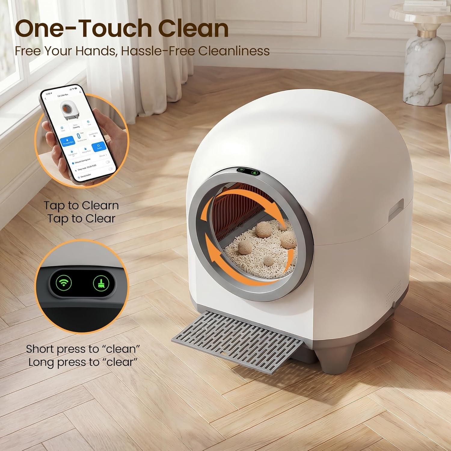 XXL Self Cleaning Cat Litter Box App Control Automatic Litter Robot