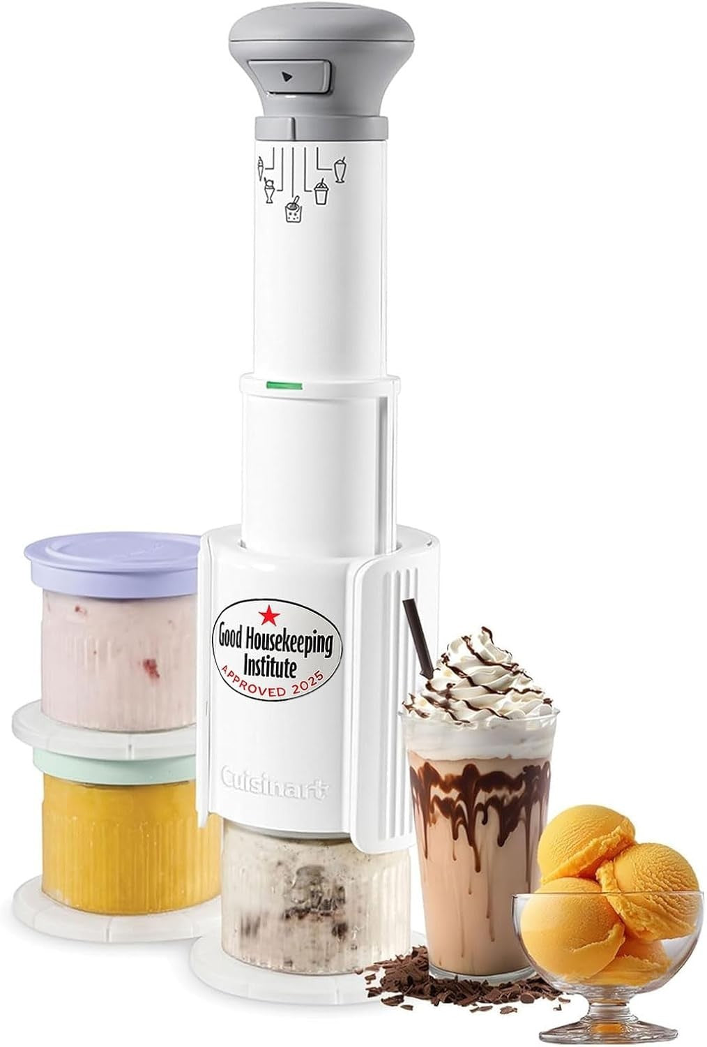 Frozen Dessert Maker Ice Cream Slushie Milkshake Machine with 3 Cups