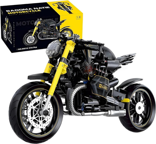 Motorcycle Building Block Kit 618 PCS, Realistic Model with Bright Colors