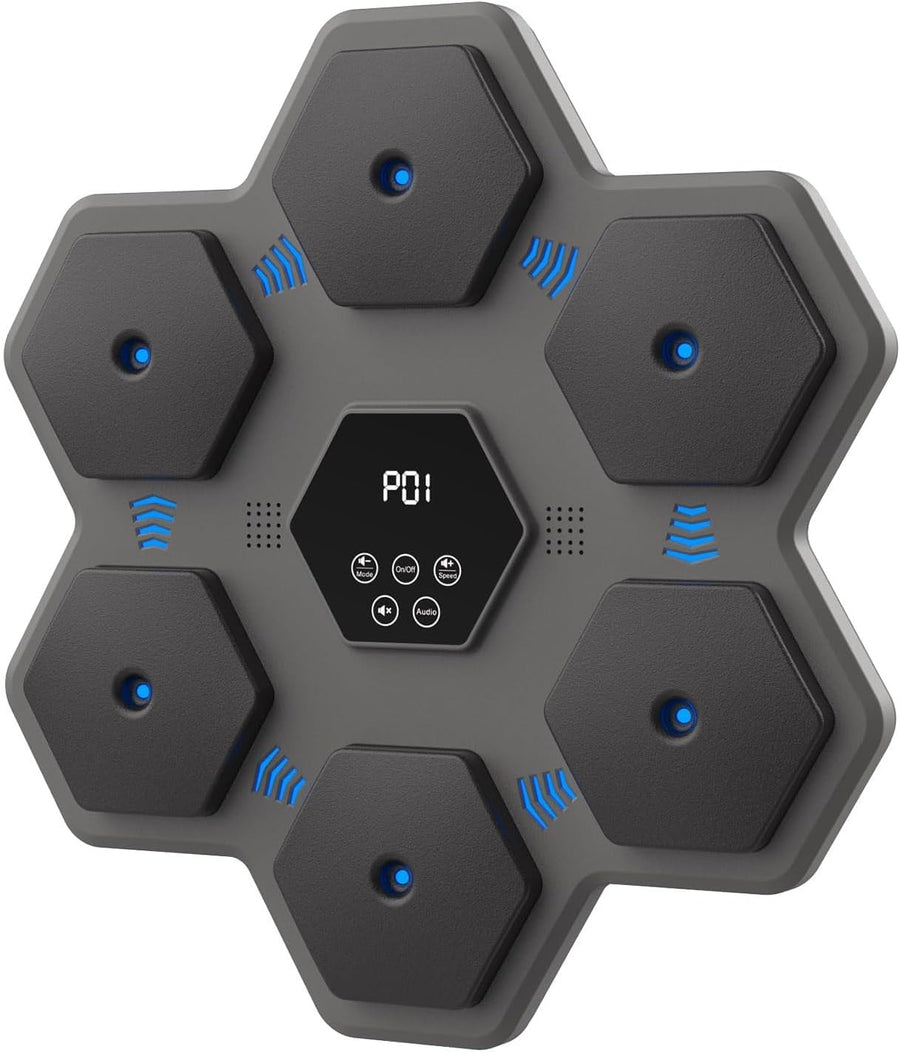 Music Boxing Machine LED Punch Trainer Bluetooth Mounted Gloves