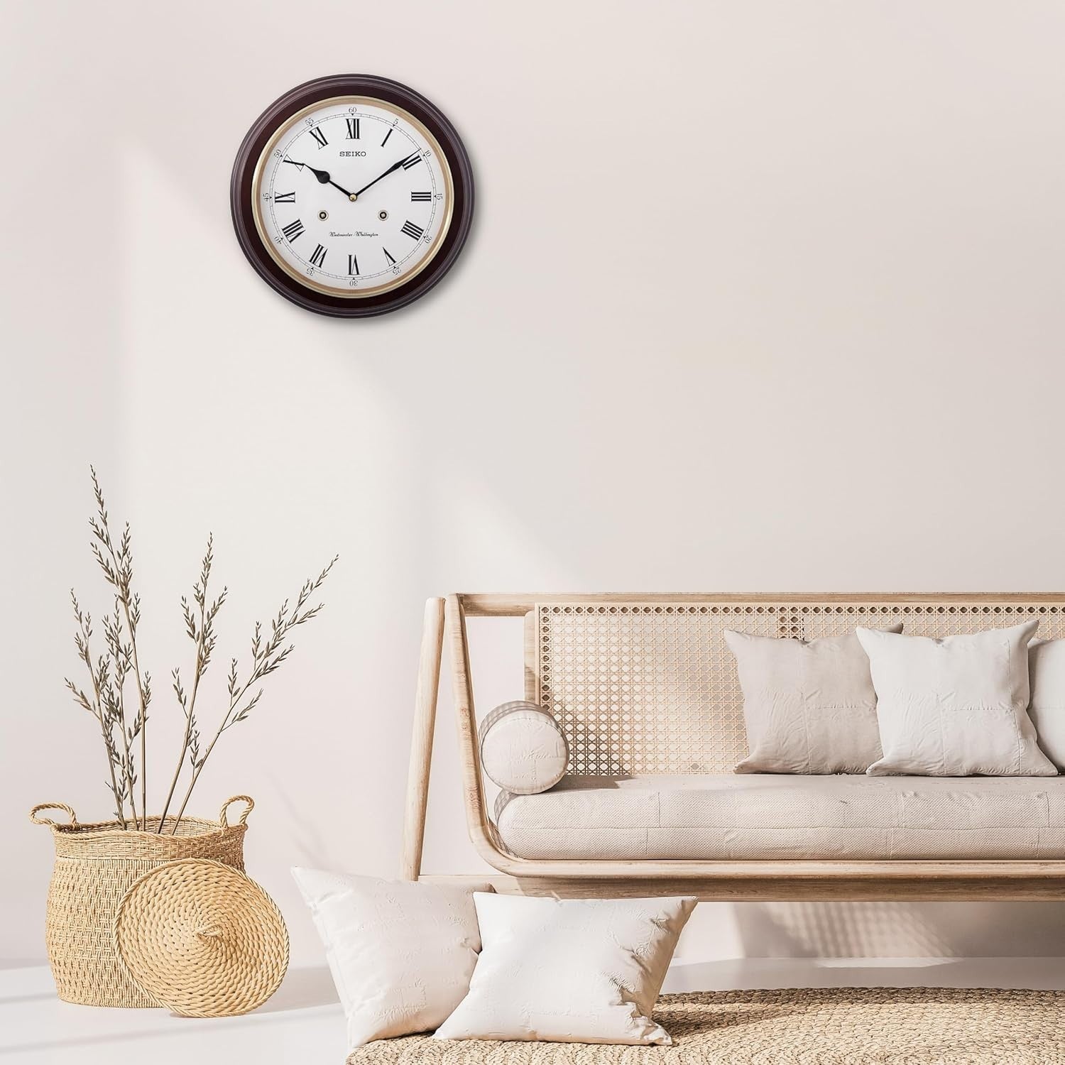 Westminster Chime Wall Clock Silent Quartz Modern Vintage Station Style