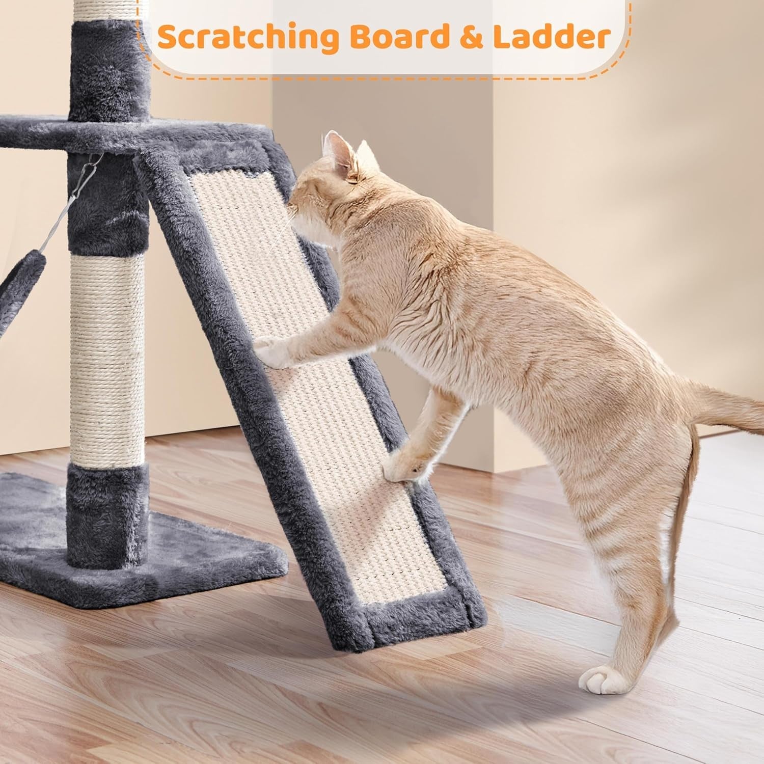 Large Cat Tree 137cm Multi Level Tower Condo Hammock Scratching Posts