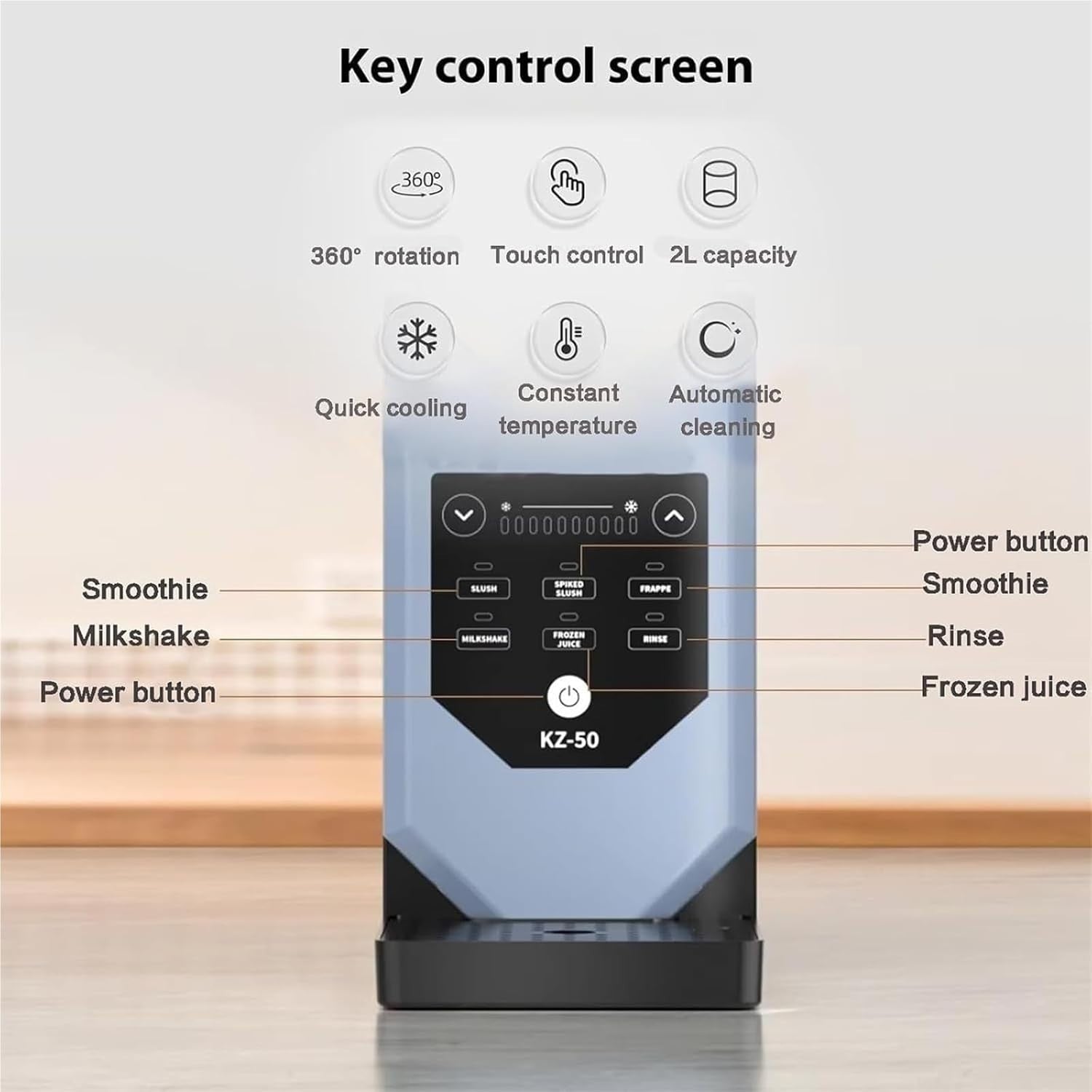 Slushie Machine No Ice Needed Frozen Drink Maker 5 Presets Self Cleaning