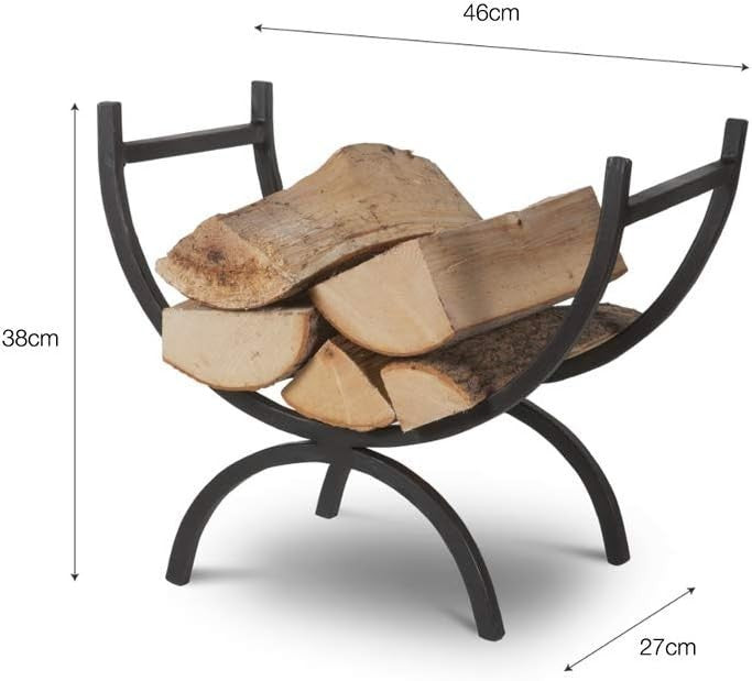Wrought Iron Log Holder Firewood Basket | Heavy-Duty Indoor Wood Rack