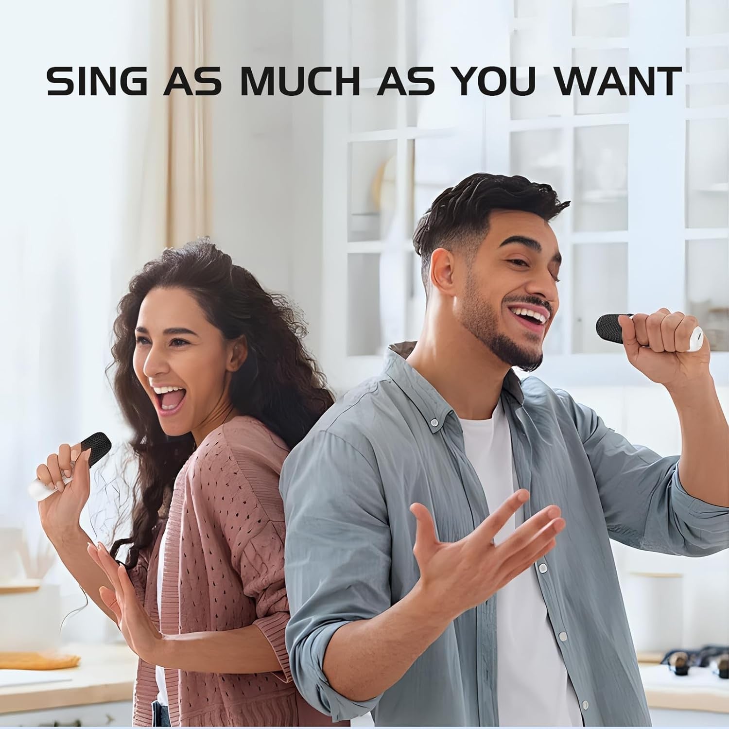 Portable Kids Karaoke Speaker 2 Mics RGB Light Bluetooth Party