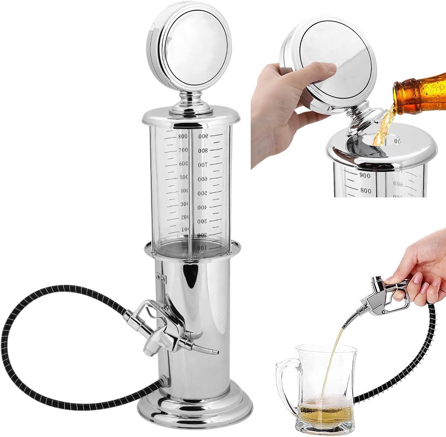 Gas Pump Whiskey Dispenser 1000ml Retro Drinks Server for Beer Rum Vodka Bar