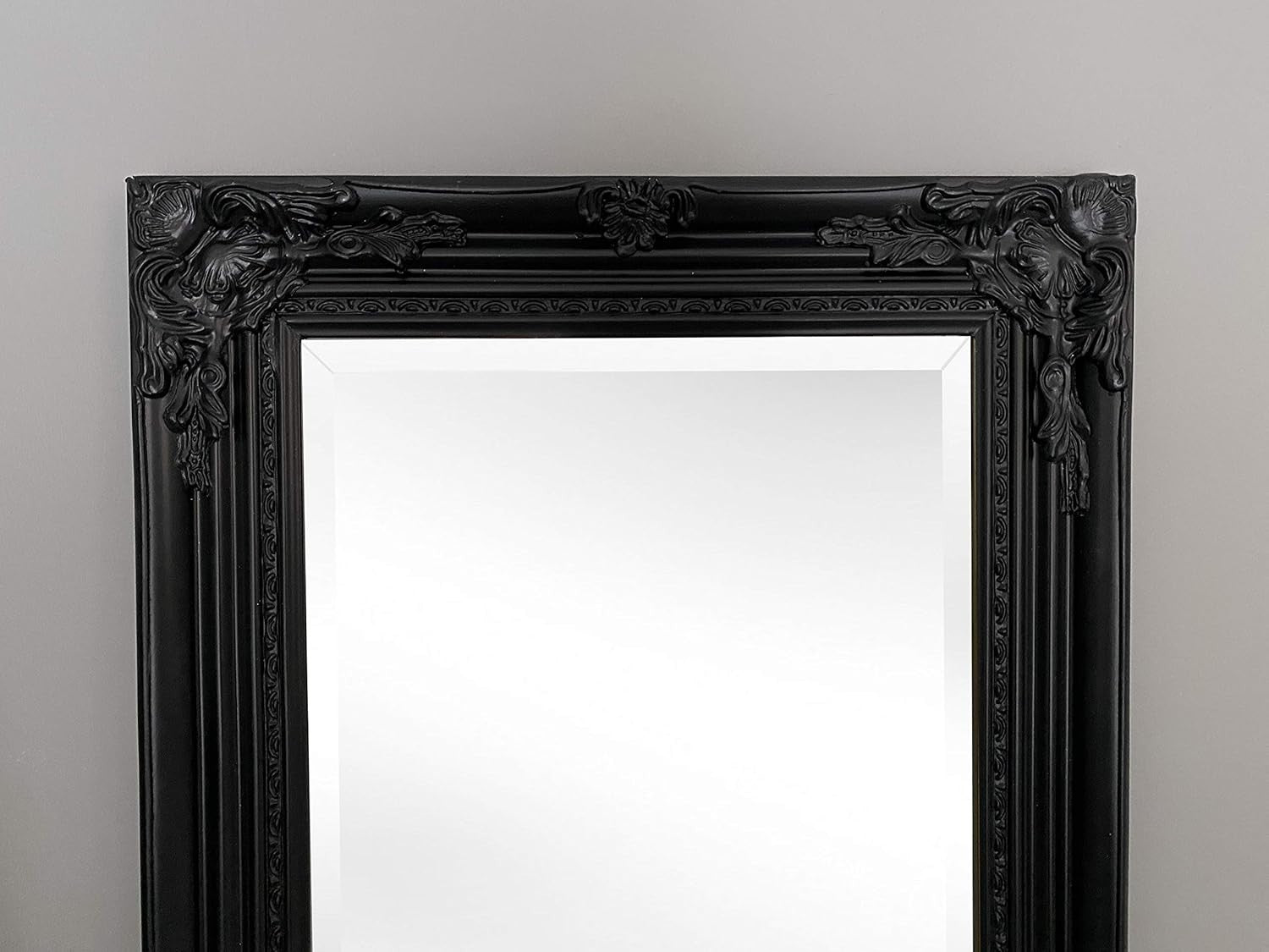 Black Ornate Full-Length Dressing Wall Mirror 142x47cm Antique Style