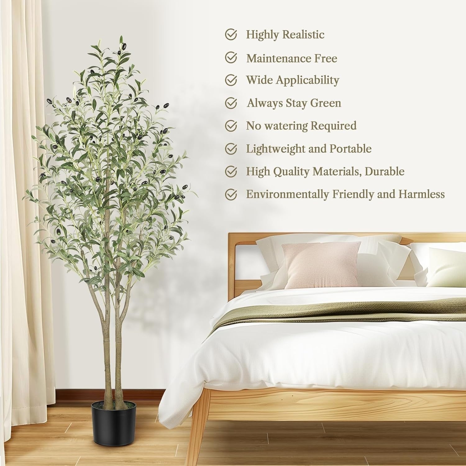 5ft Artificial Olive Tree with Pot Lifelike Leaves Indoor Outdoor Home Decor