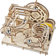 Wooden Marble Run Puzzle Kit – DIY Mechanical Roller Coaster Model Toy