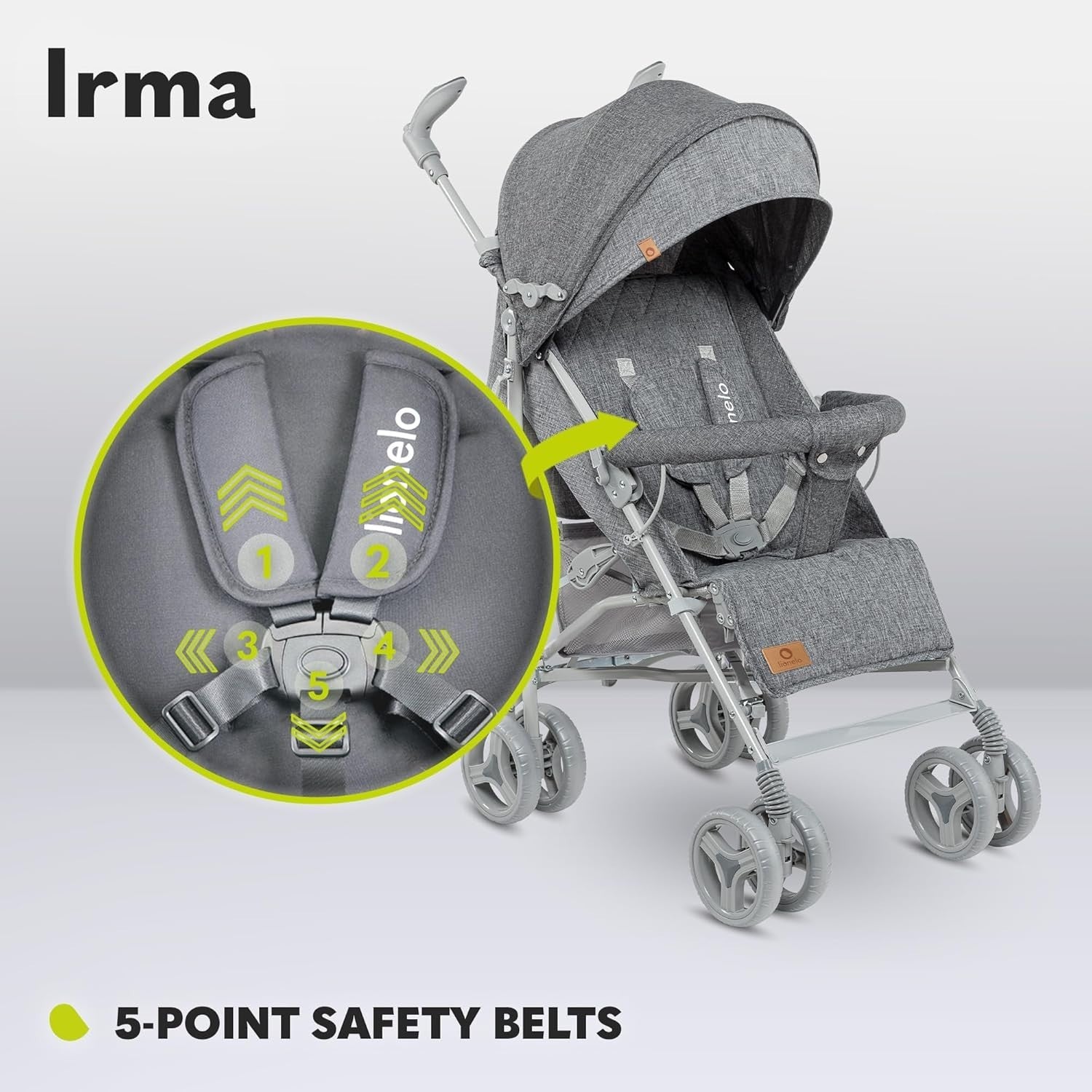 Compact Travel Pushchair Lie Flat, Rotating Handles, 7kg Lightweight