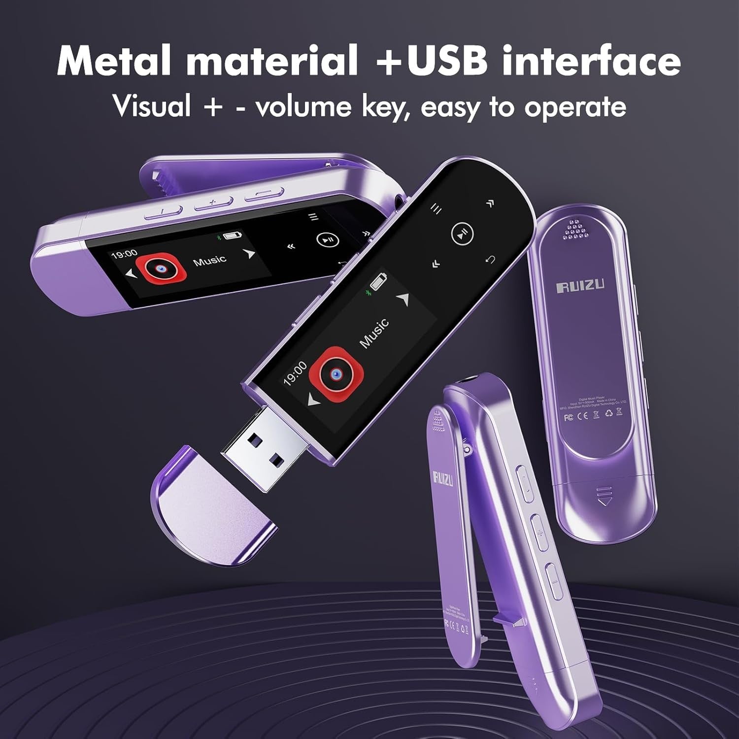 64GB MP3 Player Bluetooth 5.3 Clip Sports FM Recorder