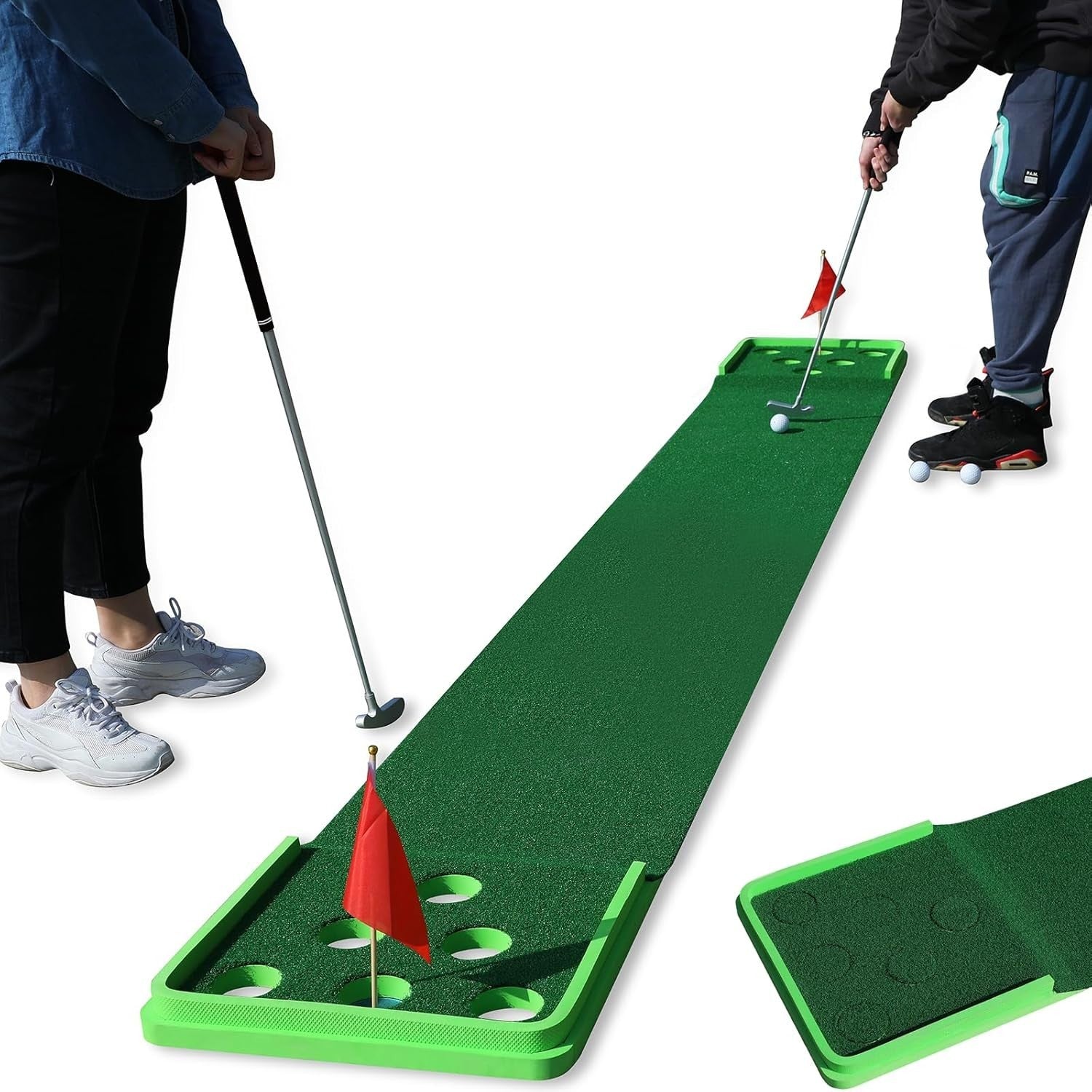 Indoor Putting Green Golf Game Mat Set Practice Training Home Office