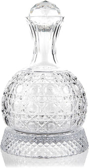 Luxury 1.5L Crystal Wine Decanter 360° Rotating Aerator Relief-Cut Design