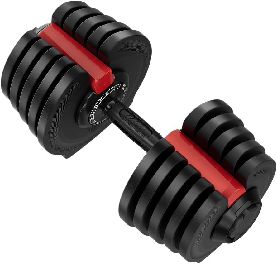 40kg Adjustable Dumbbells Pair 16-in-1 Quick Dial Home Gym Weights