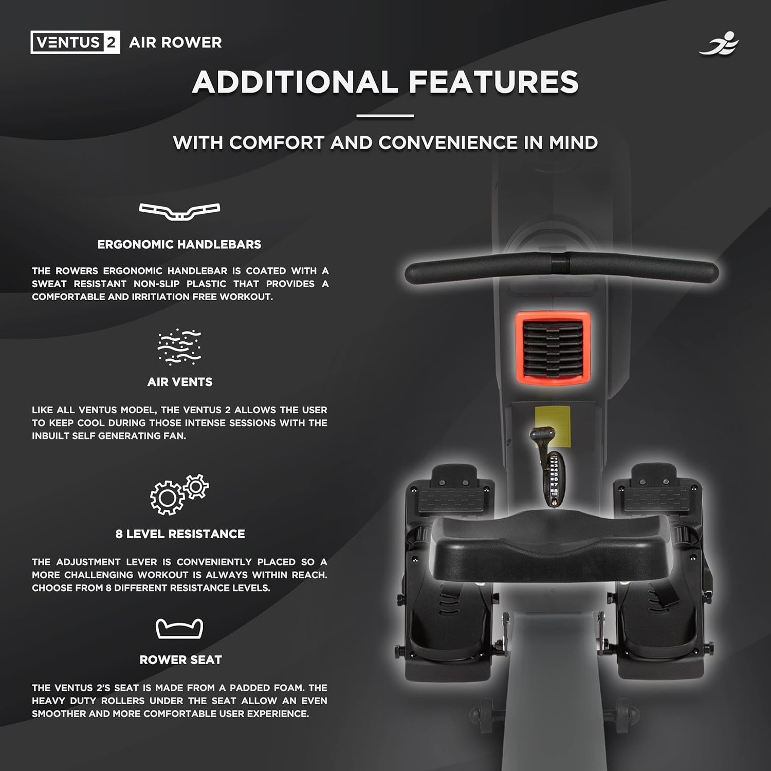 Foldable Air Magnetic Rowing Machine Quiet Belt Drive LCD Home Rower 120KG