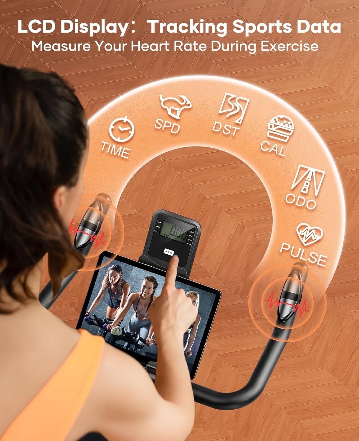 Quiet Magnetic Spin Bike w/ LCD, App, 15kg Flywheel & 350lb Weight Capacity