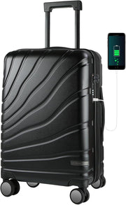 20 Inch Carry On Suitcase Lightweight PC Hard Shell Spinner TSA Lock