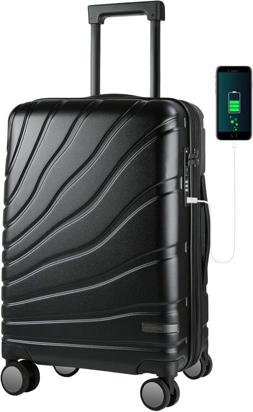 20 Inch Carry On Suitcase Lightweight PC Hard Shell Spinner TSA Lock