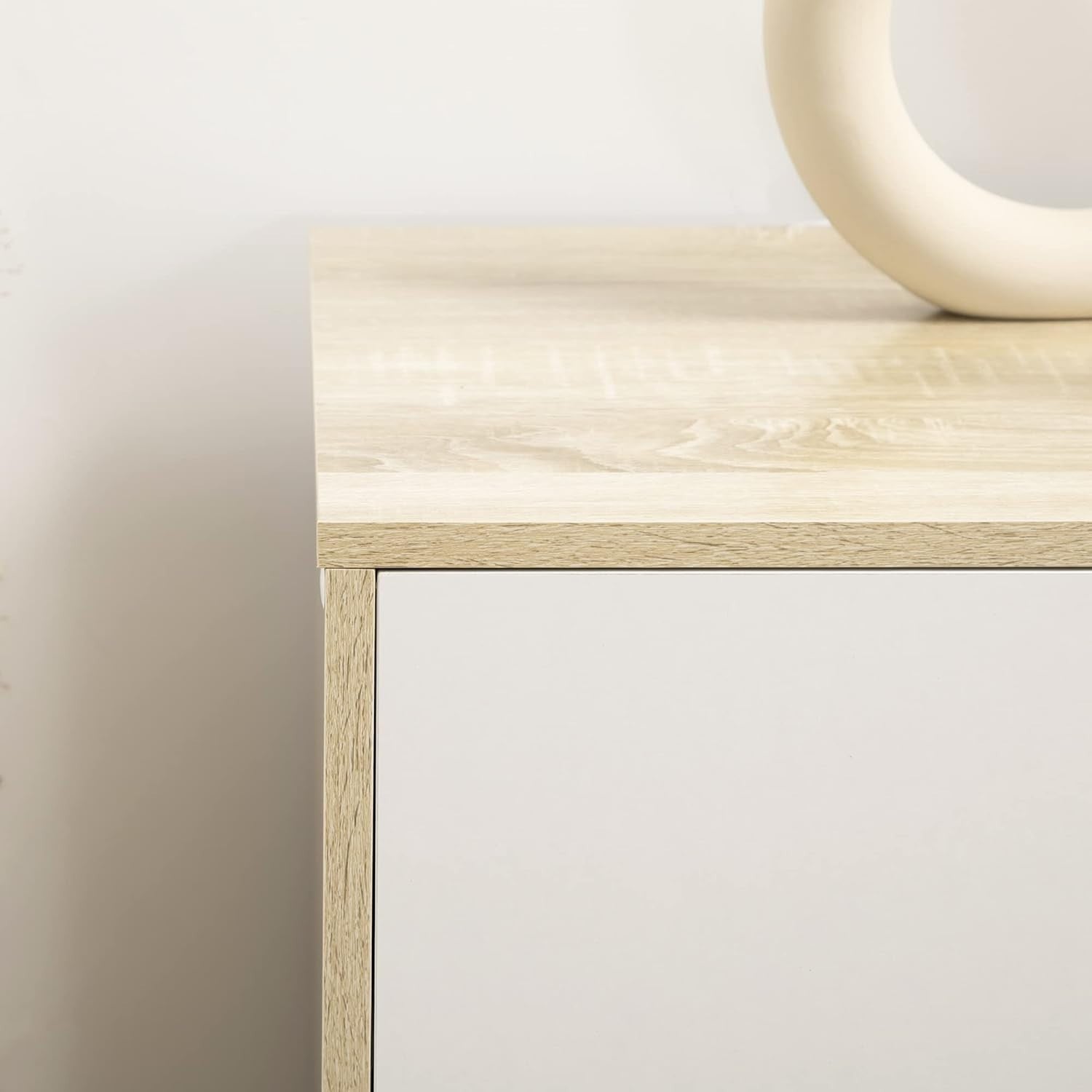 Wide 6 Drawer White Wood Dresser Chest, Modern Storage Unit for Living Room