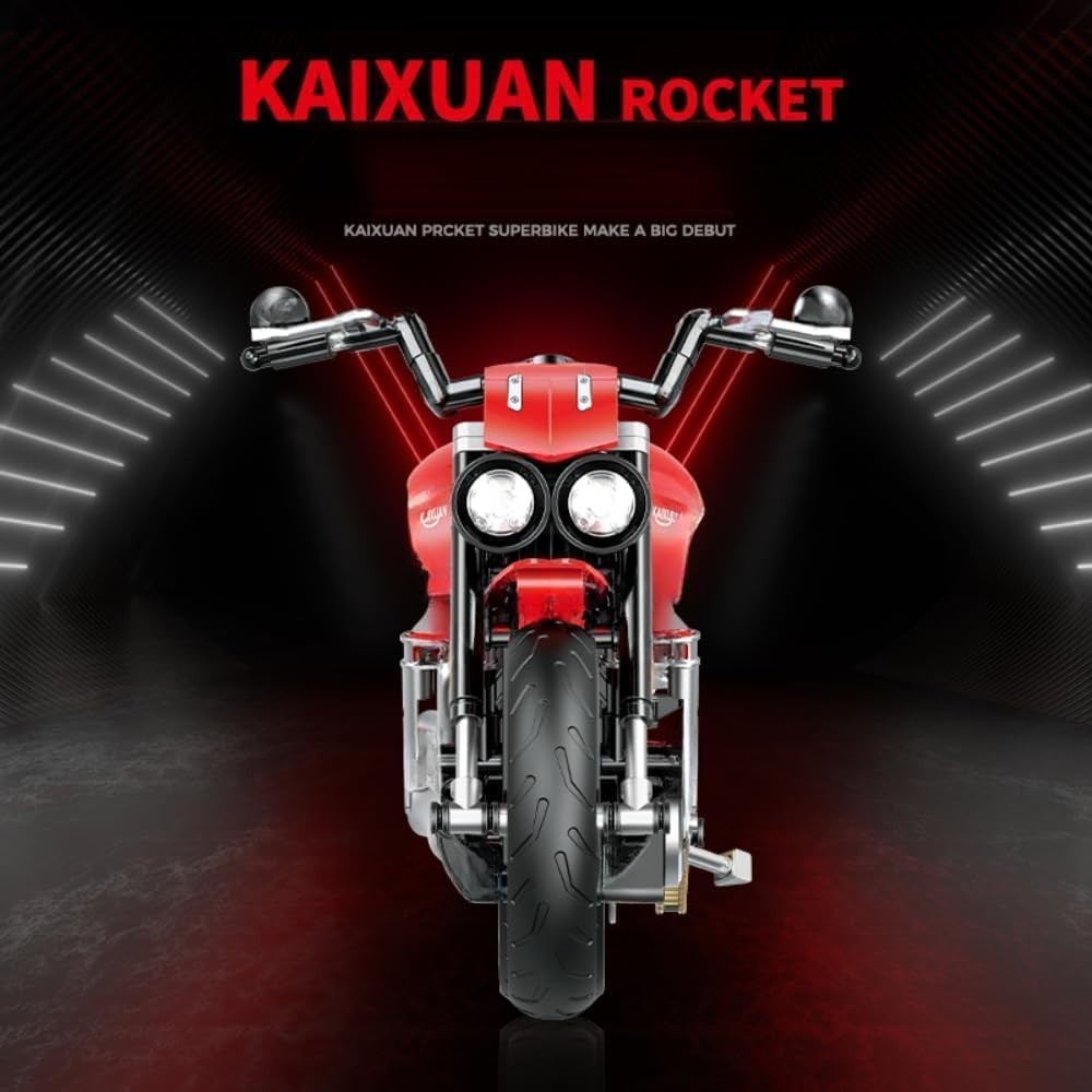 Realistic Motorcycle Building Kit, 578 PCS, Perfect for Kids & Adults