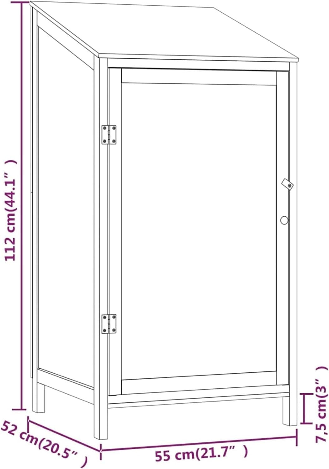 Outdoor Wooden Garden Shed 55x52x112cm White Storage Box Weather-Resistant