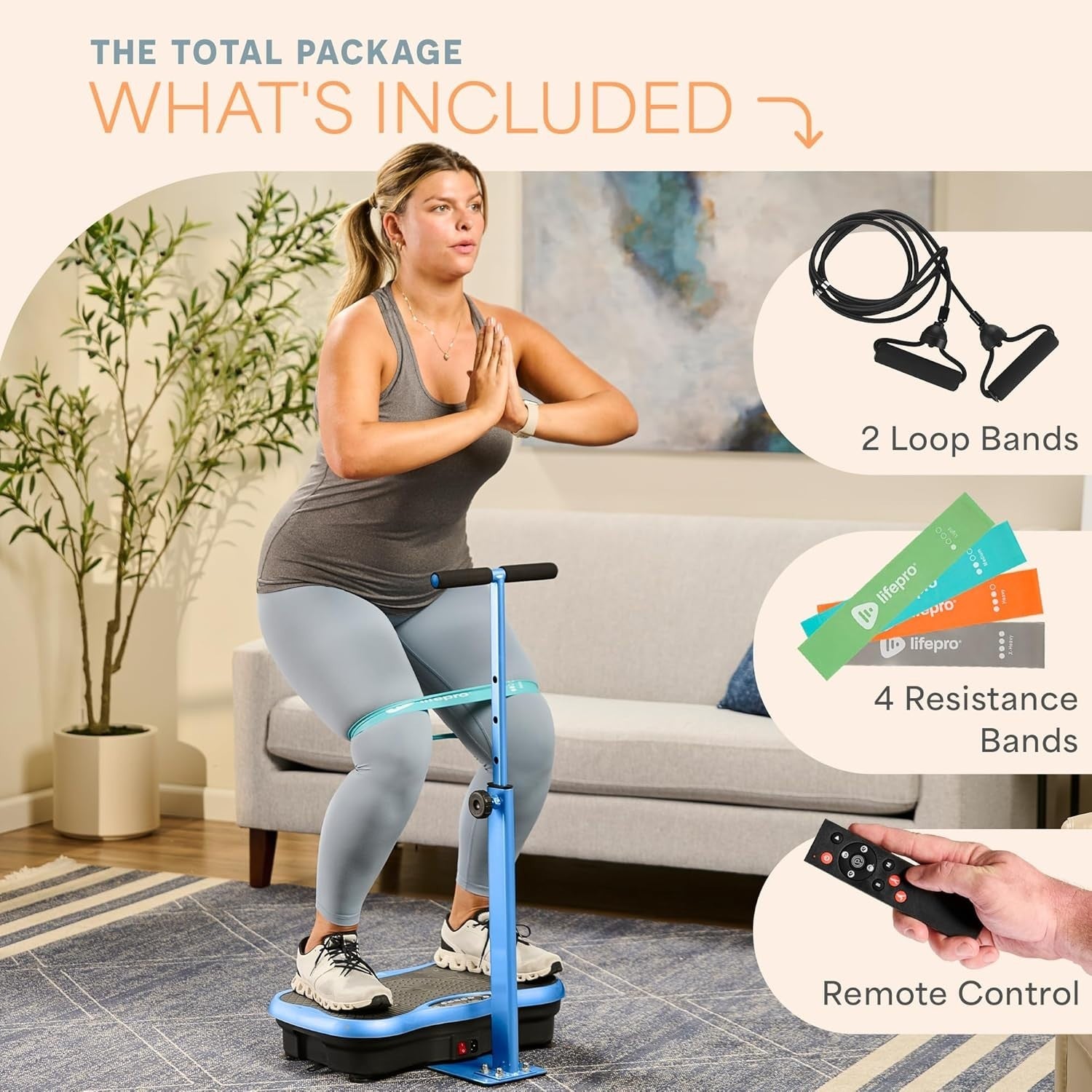 Vibration Plate with Handlebars 99 Speeds Bluetooth Lymphatic Trainer