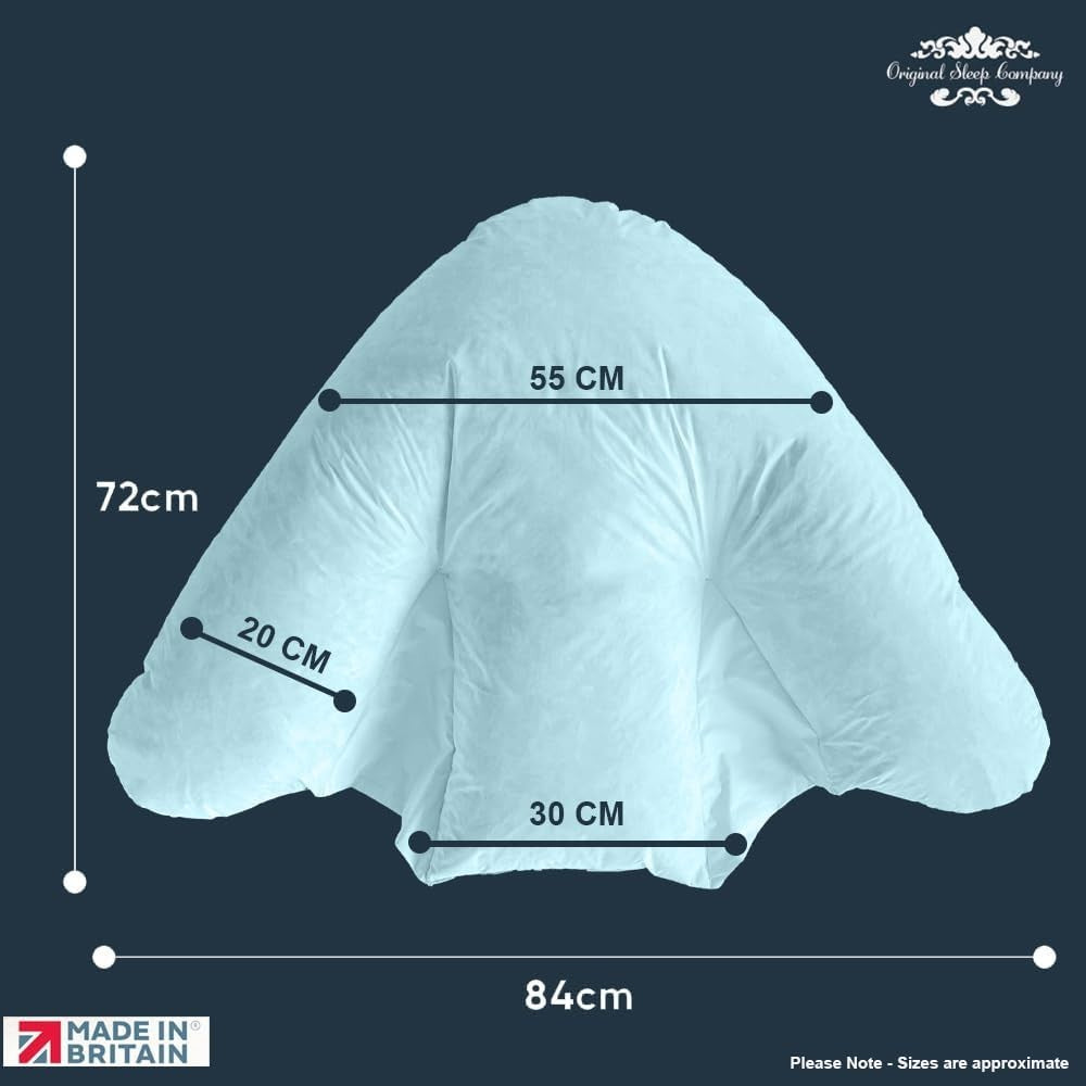 Orthopedic Batwing Reading Pillow Back Lumbar Support Feather Filled