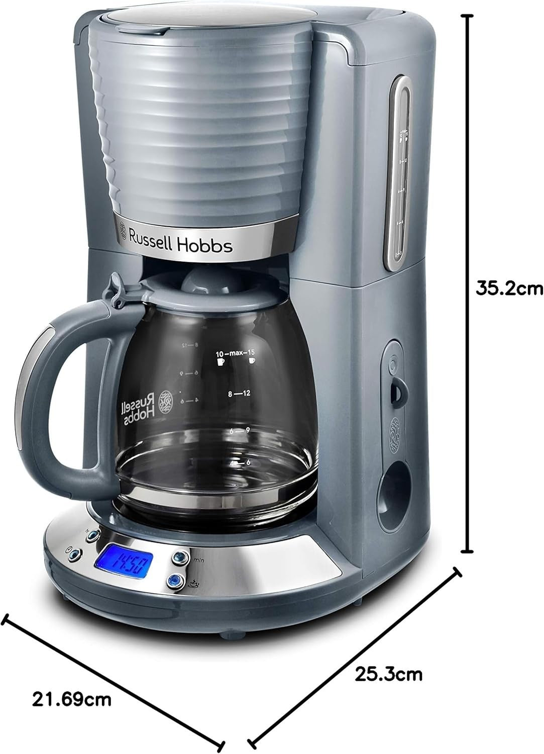 Programmable Drip Coffee Maker 1.25L Glass Jug Timer 1100W Keep Warm Function