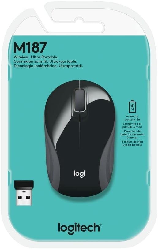 Mini Wireless Mouse USB Portable Pocket Laptop Travel Black