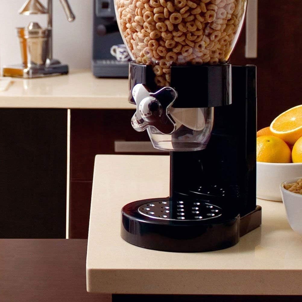 1.5L Cereal Dispenser Easy Pour Dry Food Storage Black