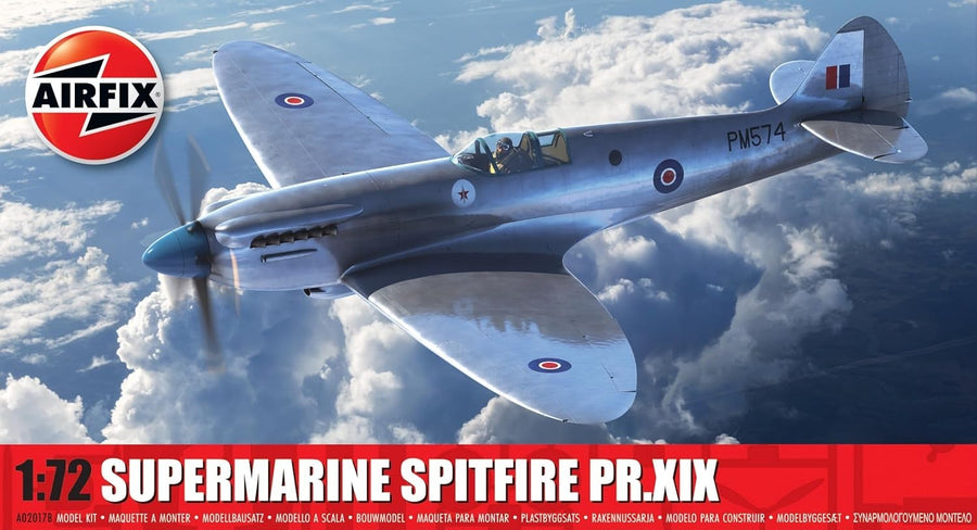 1:72 Supermarine Spitfire PR.XIX Recon Plane Model Kit – Unpainted Build