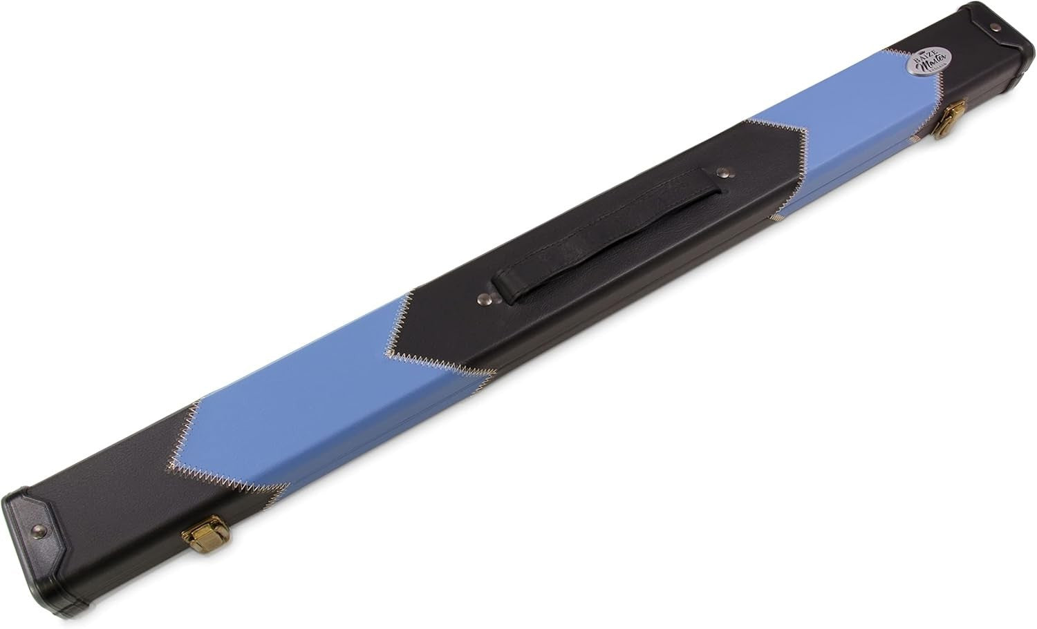 Deluxe 2 Piece Snooker Pool Cue Case Centre Joint Hard Shell Blue