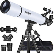 80mm Refractor Telescope 900mm for Adults & Beginners with Phone Adapter