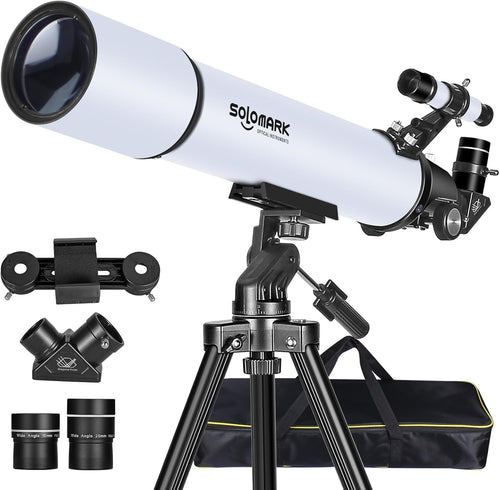 80mm Refractor Telescope 900mm for Adults & Beginners with Phone Adapter