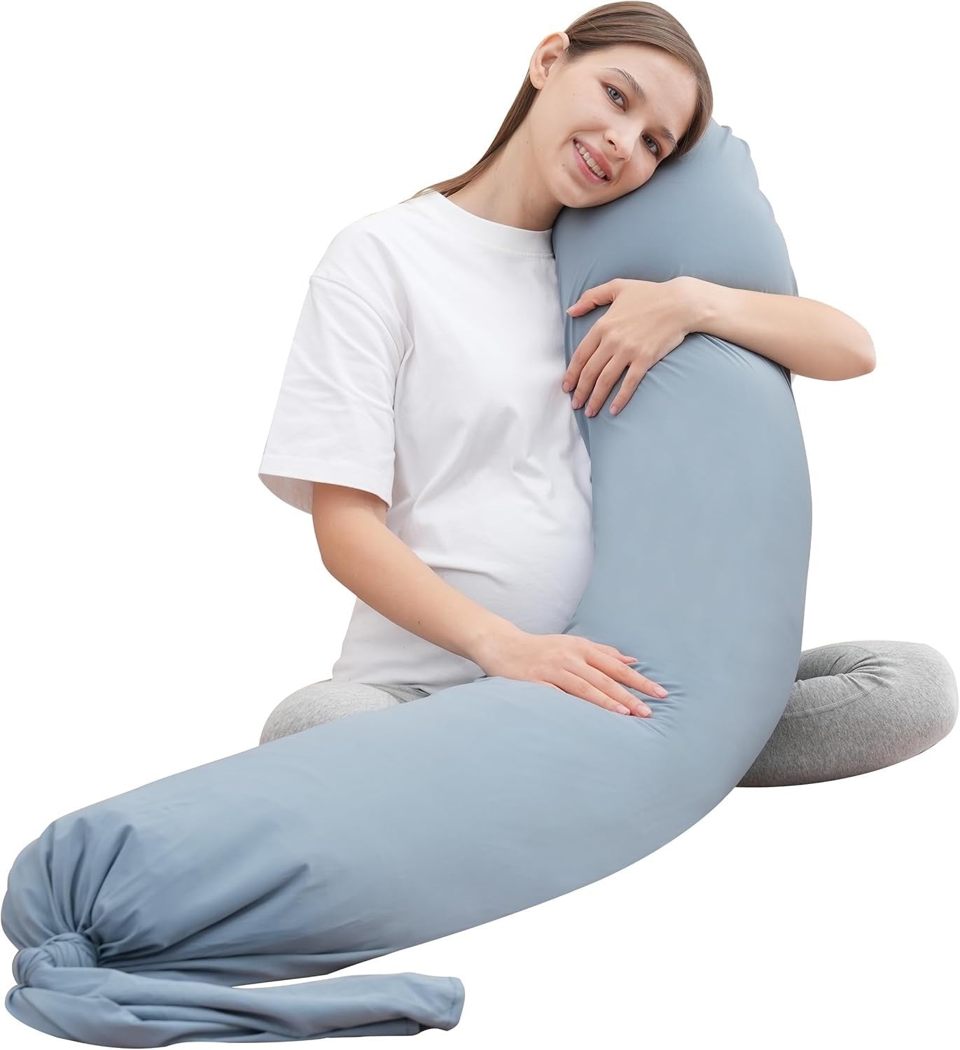 Pregnancy Pillow 54” Full Body Maternity Support Cushion Cooling Cover