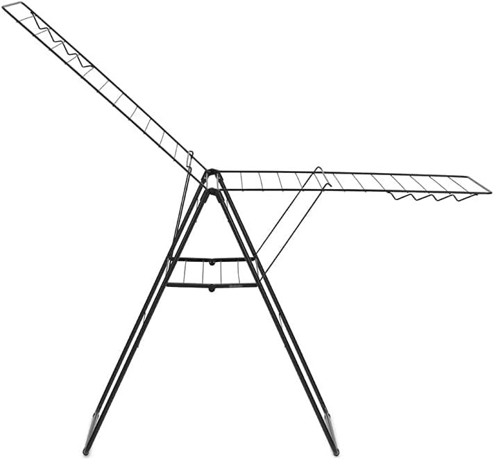 25m Clothes Airer Folding Indoor Drying Rack Stainless Steel Matt Black