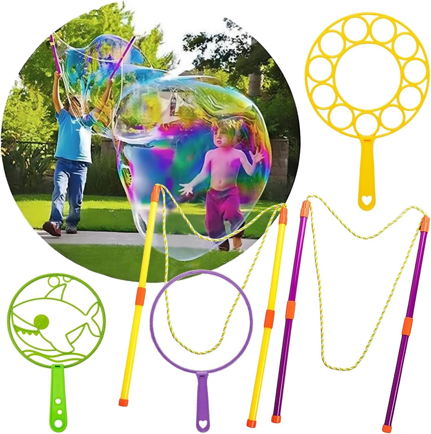 55cm Giant Bubble Wand Rope Kit Multipack Kids Outdoor Toy