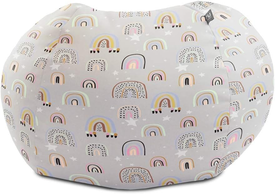 Kids Bean Bag Chair Rainbow Stars Washable Soft Seat for Bedroom Playroom