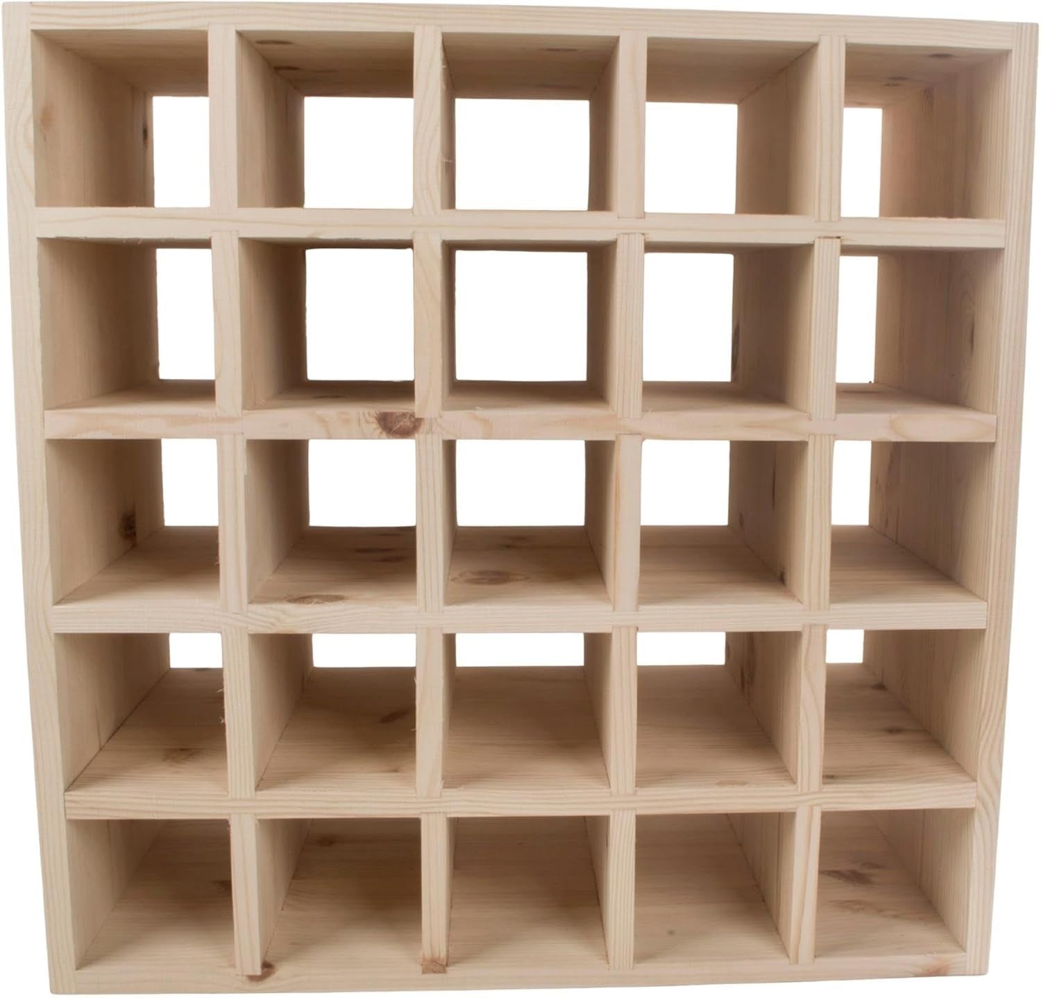 Solid Pine Wine Rack 25 Bottle Storage Free Standing Rustic Display Unit
