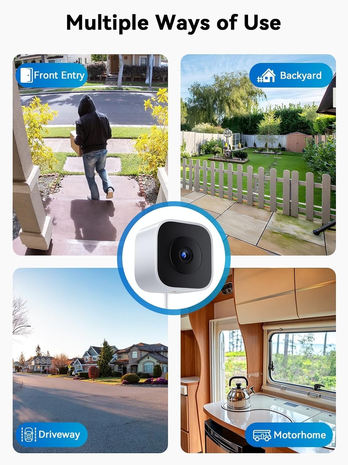 2K 3MP Window Security Camera WiFi AI Night Vision Motion Detection