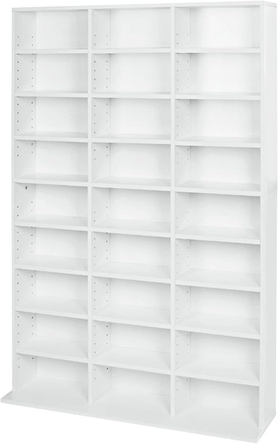 Media Storage Bookcase 837 CD Adjustable Shelves Blu Ray Game Rack