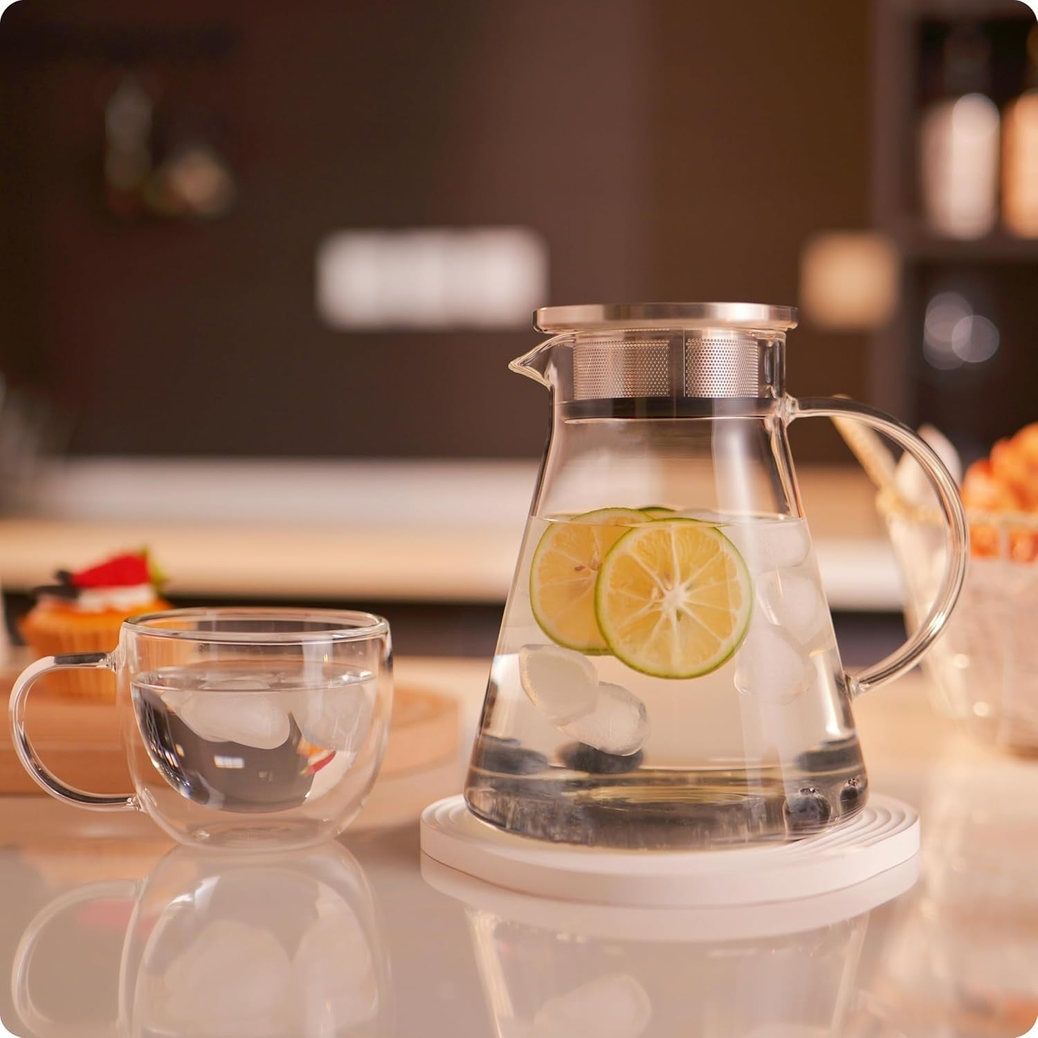 1.2L Glass Teapot Stovetop Safe Tea Kettle Loose Leaf Tea Maker