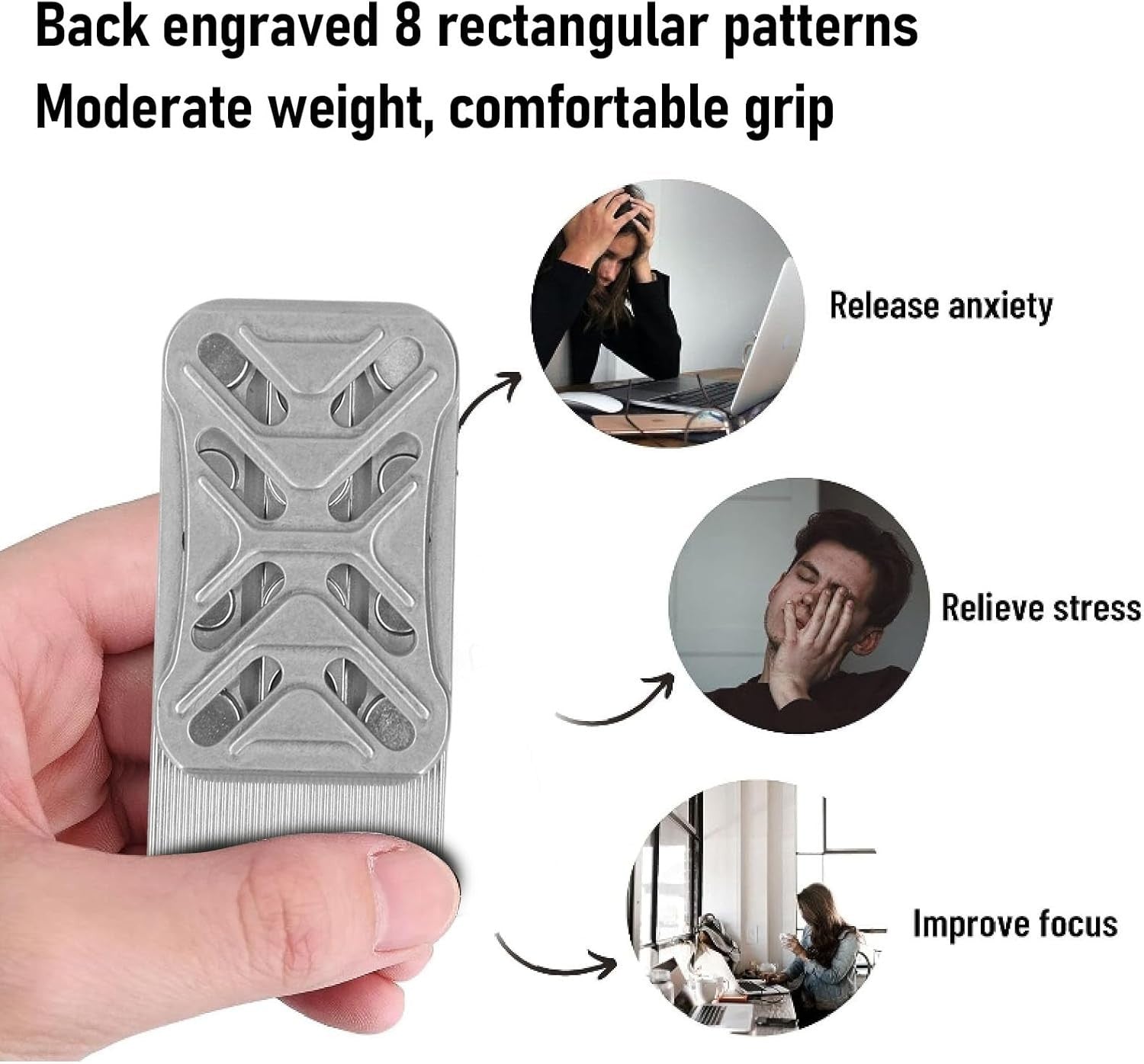 Stainless Steel Haptic Fidget Slider Magnetic Click Stress Relief EDC