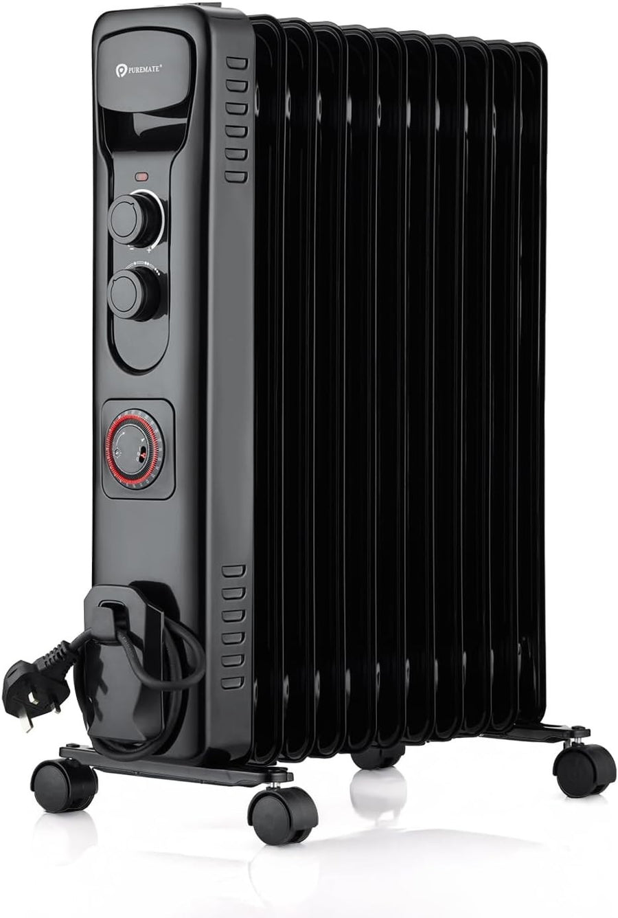 2500W Oil Filled Radiator Heater – 11 Fins, Timer, Portable & Safe